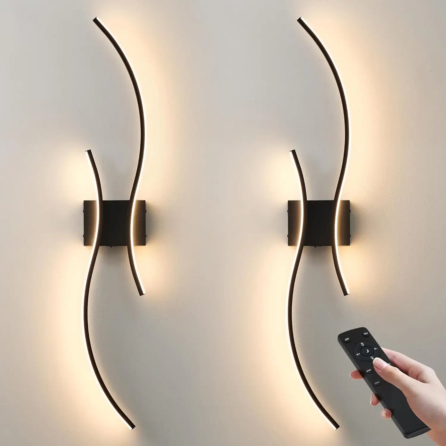 Battery Operated LED Wall Sconces Set Of Two With Remote