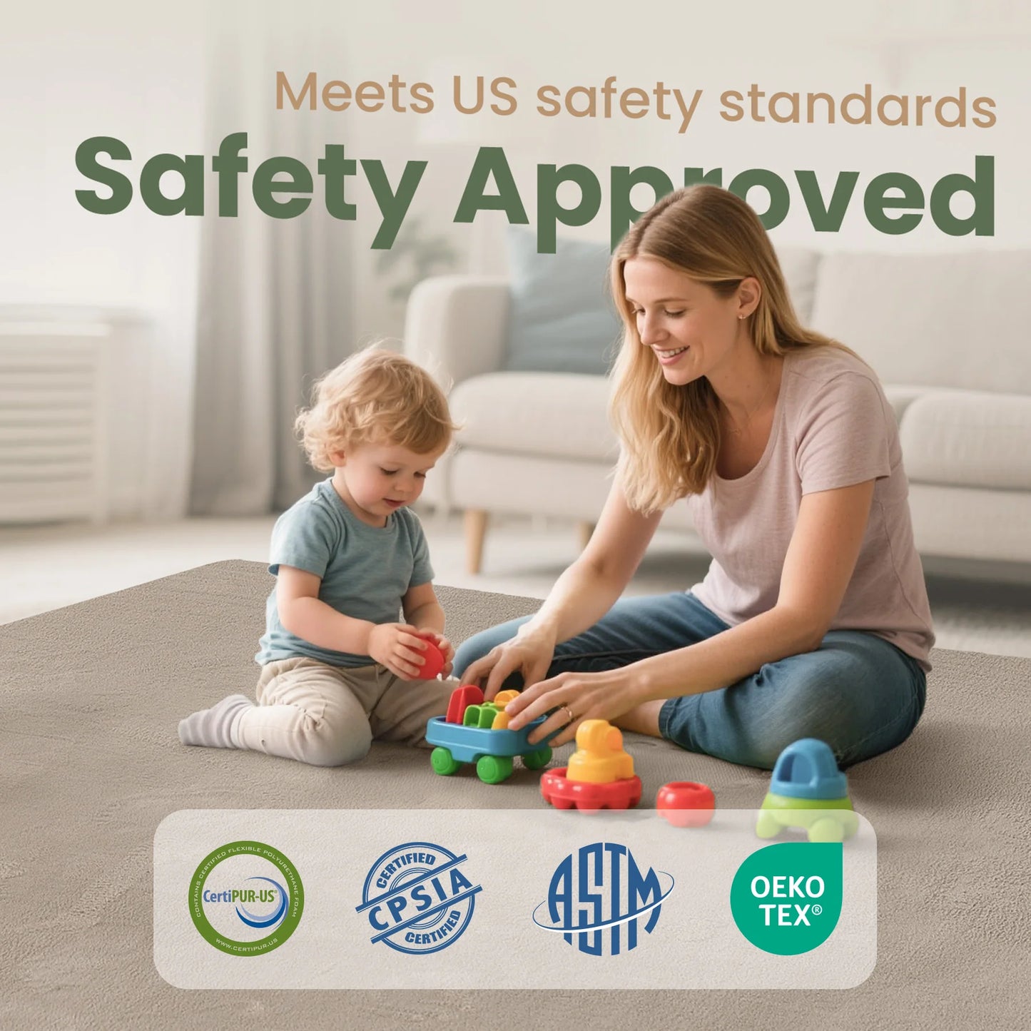 PaPaMat Non Slip Foam Baby Play Mat for Living Room