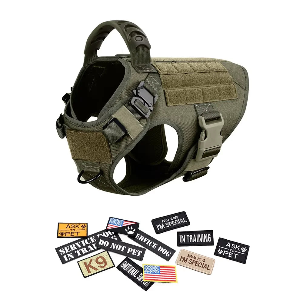 Military Tactical Dog Harness Vest Set For Malinois Training