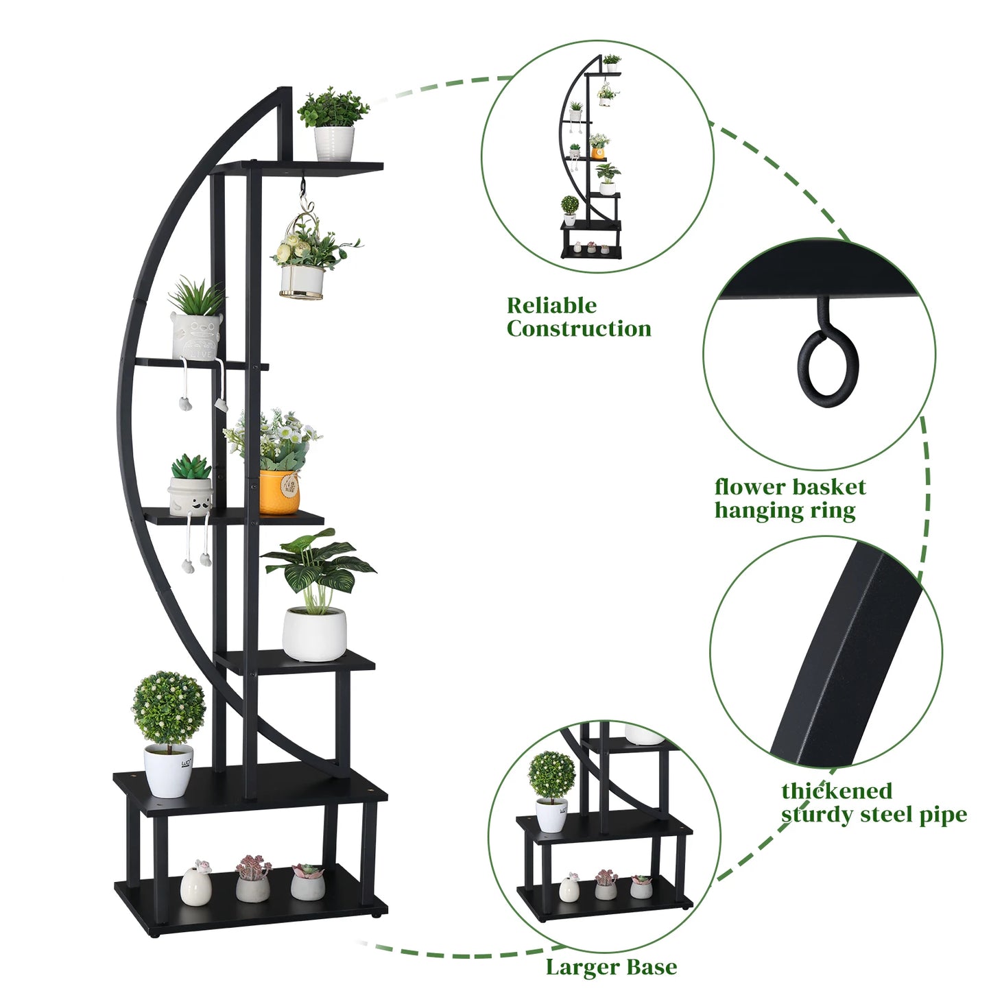 Artisasset Multilevel Iron Plant Stand For Garden Balcony Patio