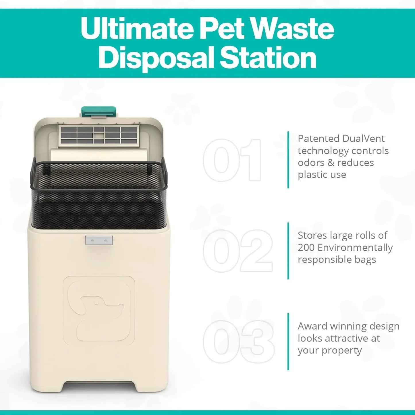 Pet Waste Station DualVent Odor Control And Activated Carbon Filter