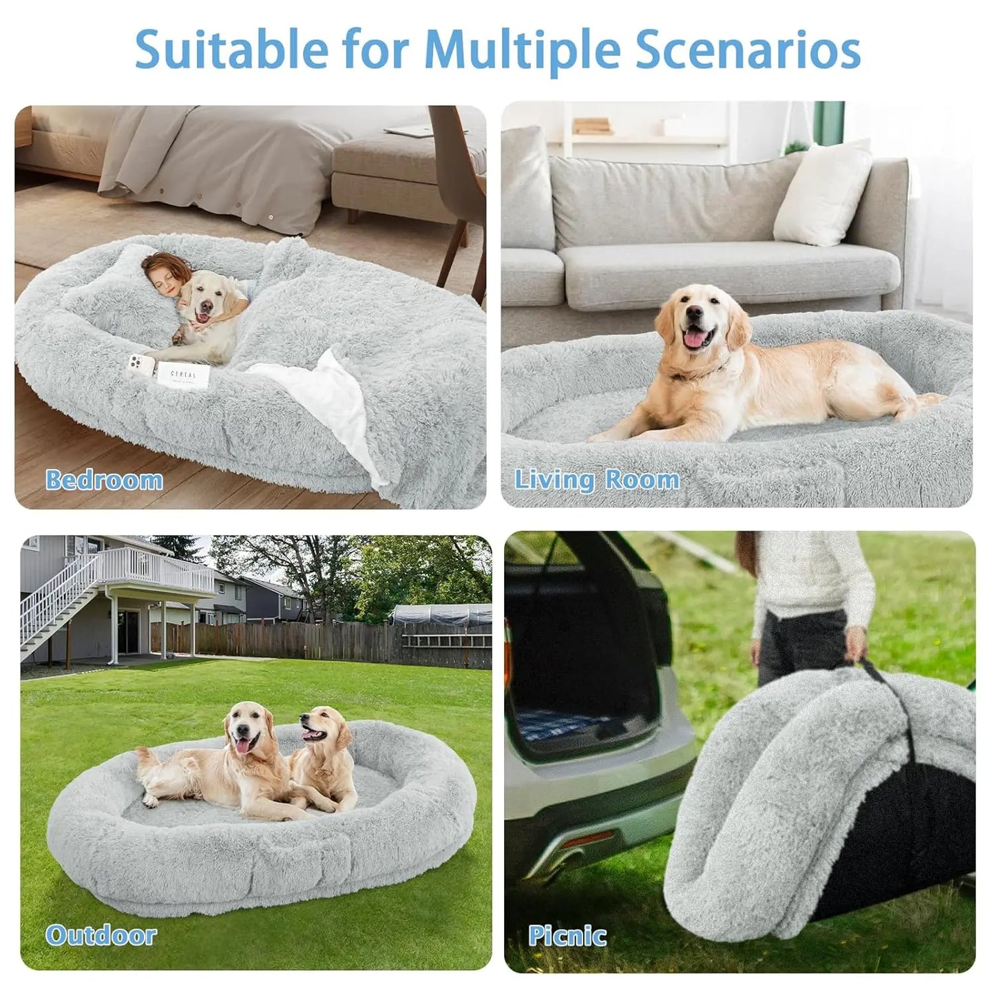 People And Dog Bed Memory Foam For Pets Premium Cozy
