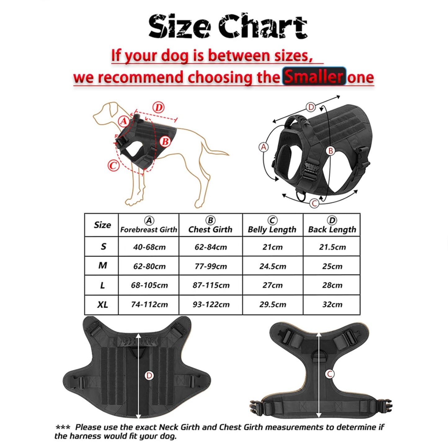 PETRAVEL Tactical Dog Harness With Molle Pouches For Training