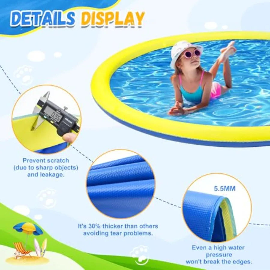 Extra Large Non Slip Splash Pad Sprinkler For Kids