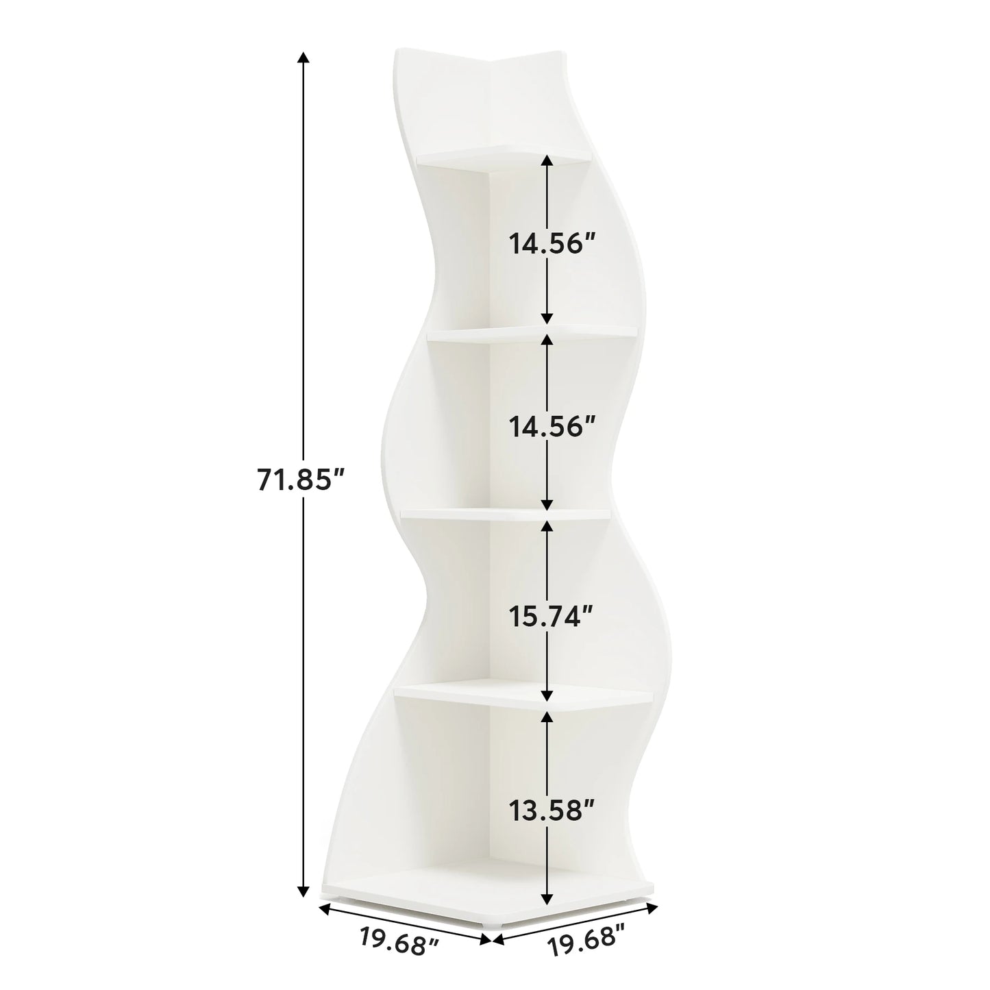Tribesigns 5-Tier Corner Shelf Modern Wall Bookcase Storage Rack