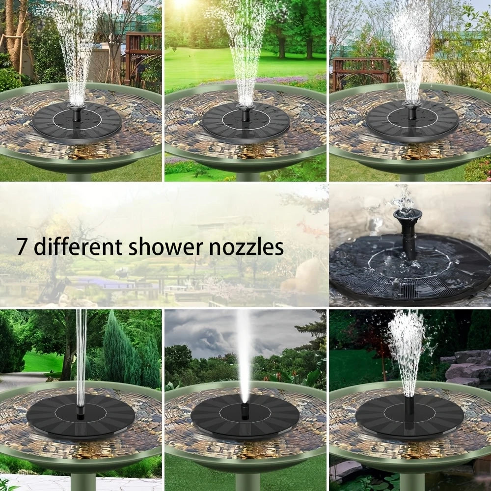 Floating Solar Water Fountain With Multiple Spray Nozzles Pond Decor