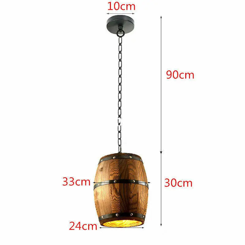 Hanging Vintage Wine Barrel Light Rustic Ceiling Lamp