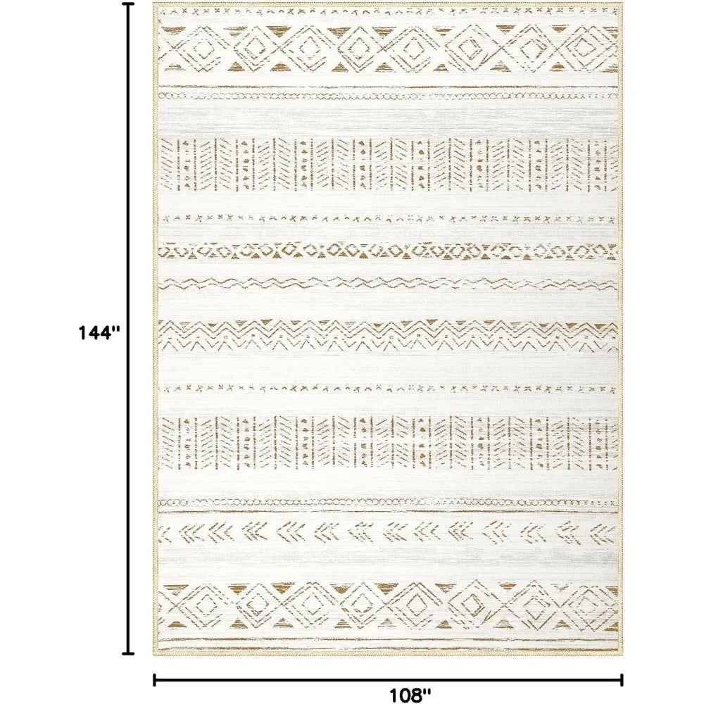 Soft Machine Washable Bohemian Moroccan Area Rug for Living Room