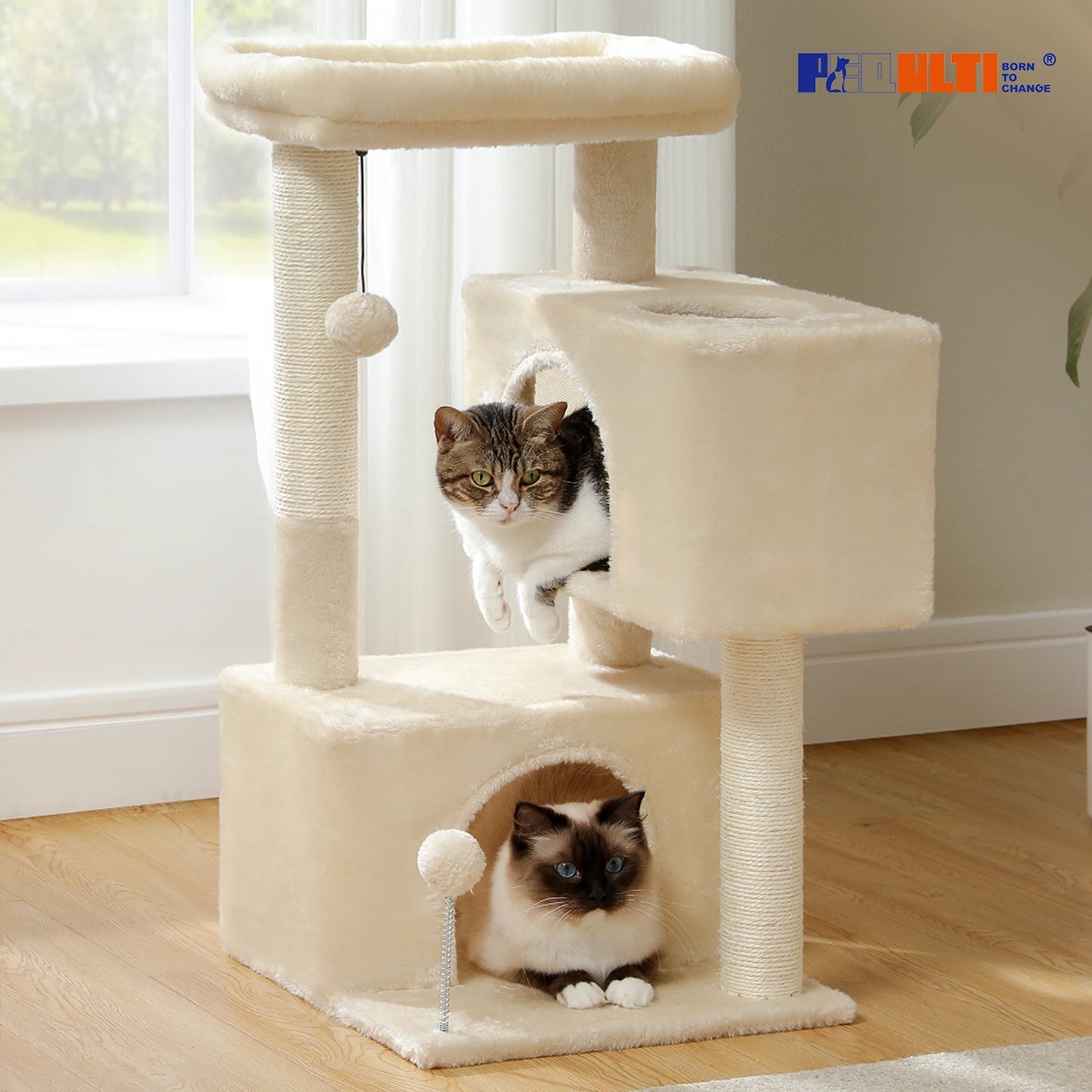 PAWZ Road Multi Level Cat Tree Tower With Scratching Posts