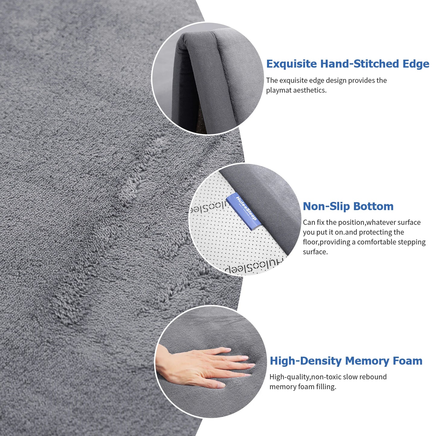 PaPaMat Memory Foam Carpet For Playpen Non Slip Suede Backing