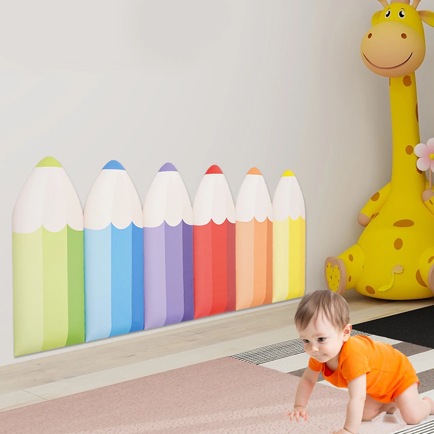Self-Adhesive Anti-Collision Pencil Wall Stickers For Kids