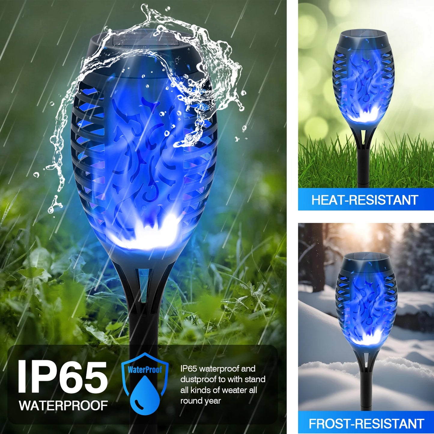 12 LED Solar Flame Torch Lights Outdoor Garden Decoration Waterproof