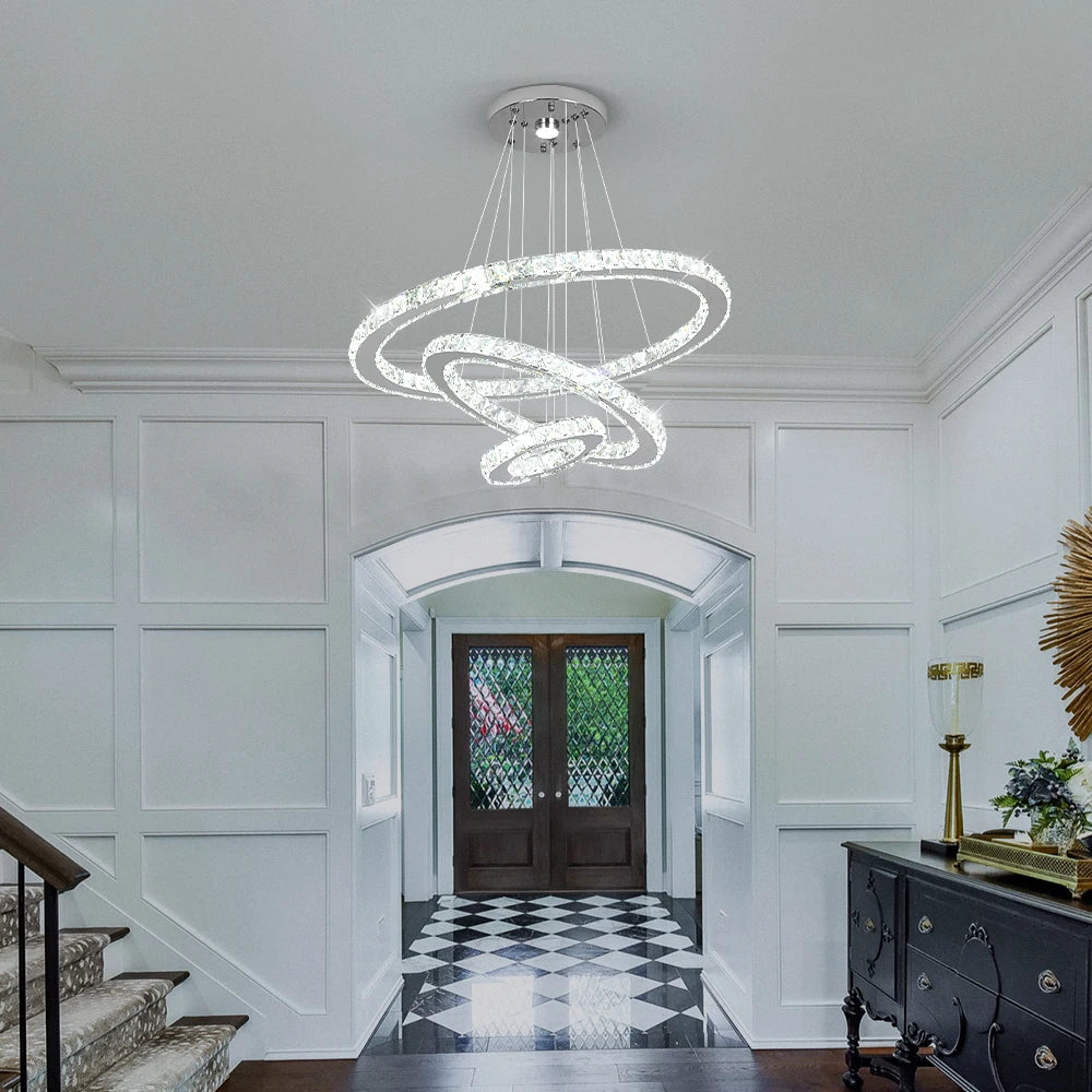 GreeLustr Luxury Crystal Modern Pendant Light Dimmable Chandelier