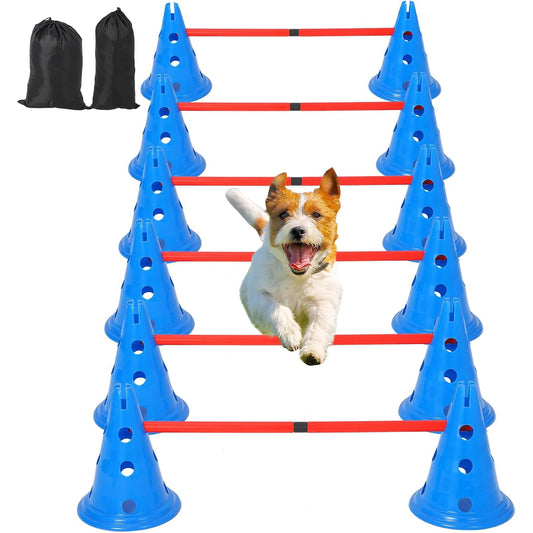 HiMISS Dog Agility Hurdle Cone Set With Cones And Rods