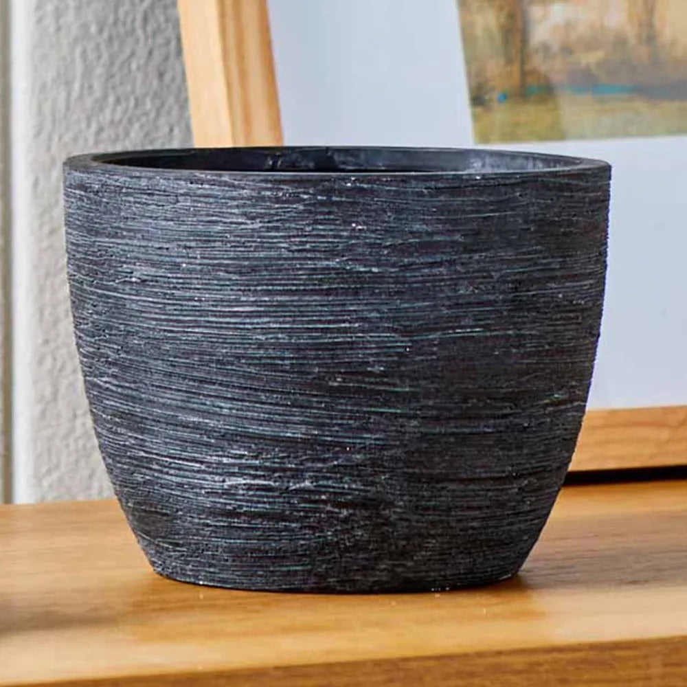 Textured Matte Ceramic Flower Plant Pot For Indoor Outdoor Decor