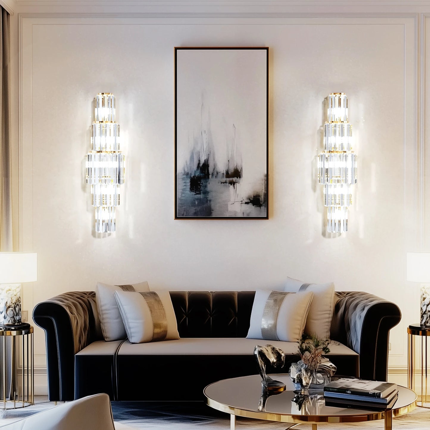 Vrygle Modern Crystal 3-Layer Wall Lamp Sconce LED
