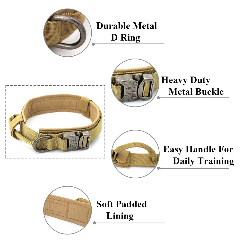 Adjustable Dog Training Collar Tactical Leash Set With Control Handle
