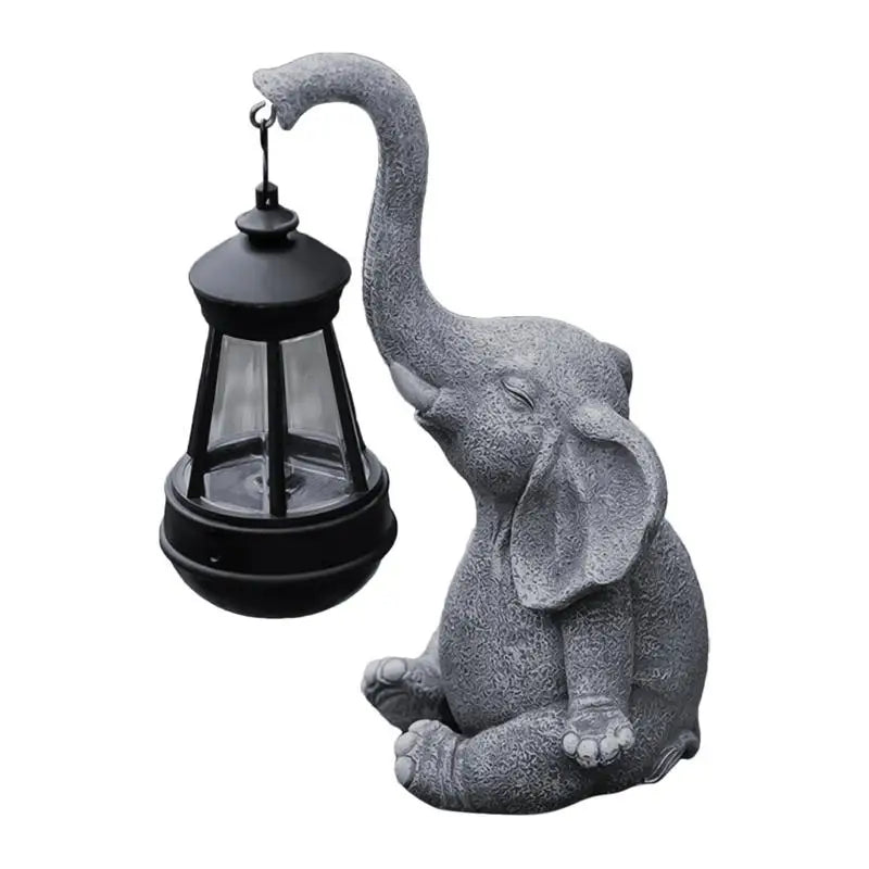 Elephant Solar Garden Statue With LED Light Sensor