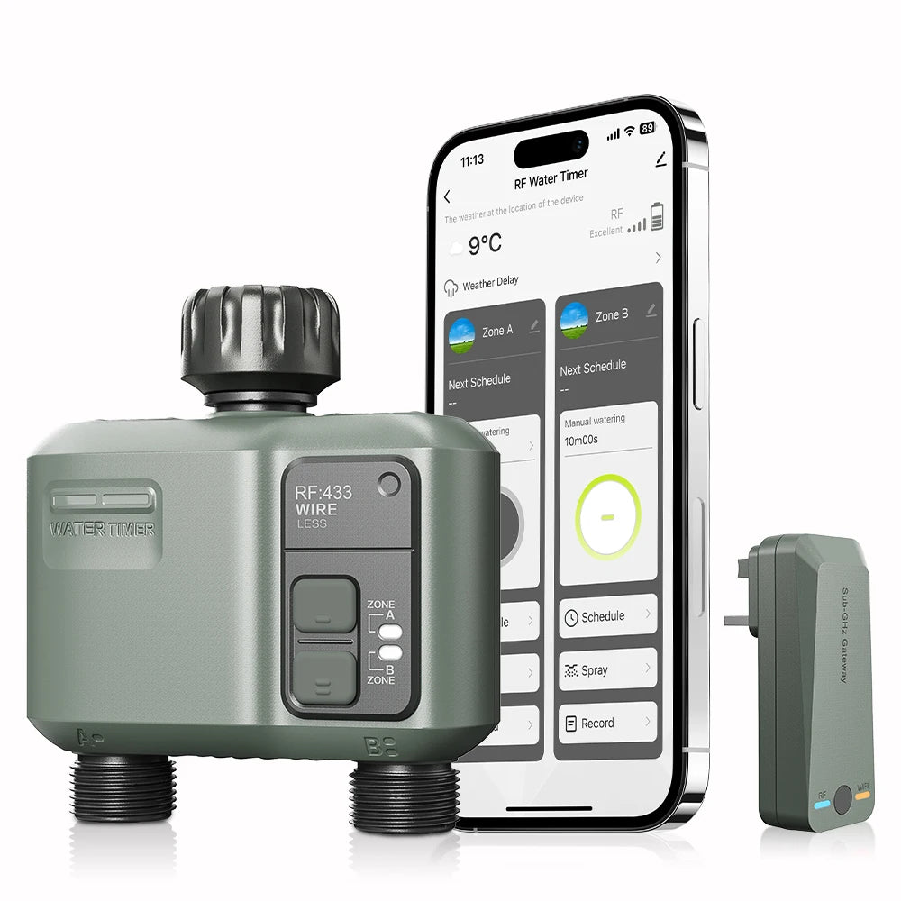 ESHICO Wireless Water Timer HCT-636 2-Zone Irrigation Controller