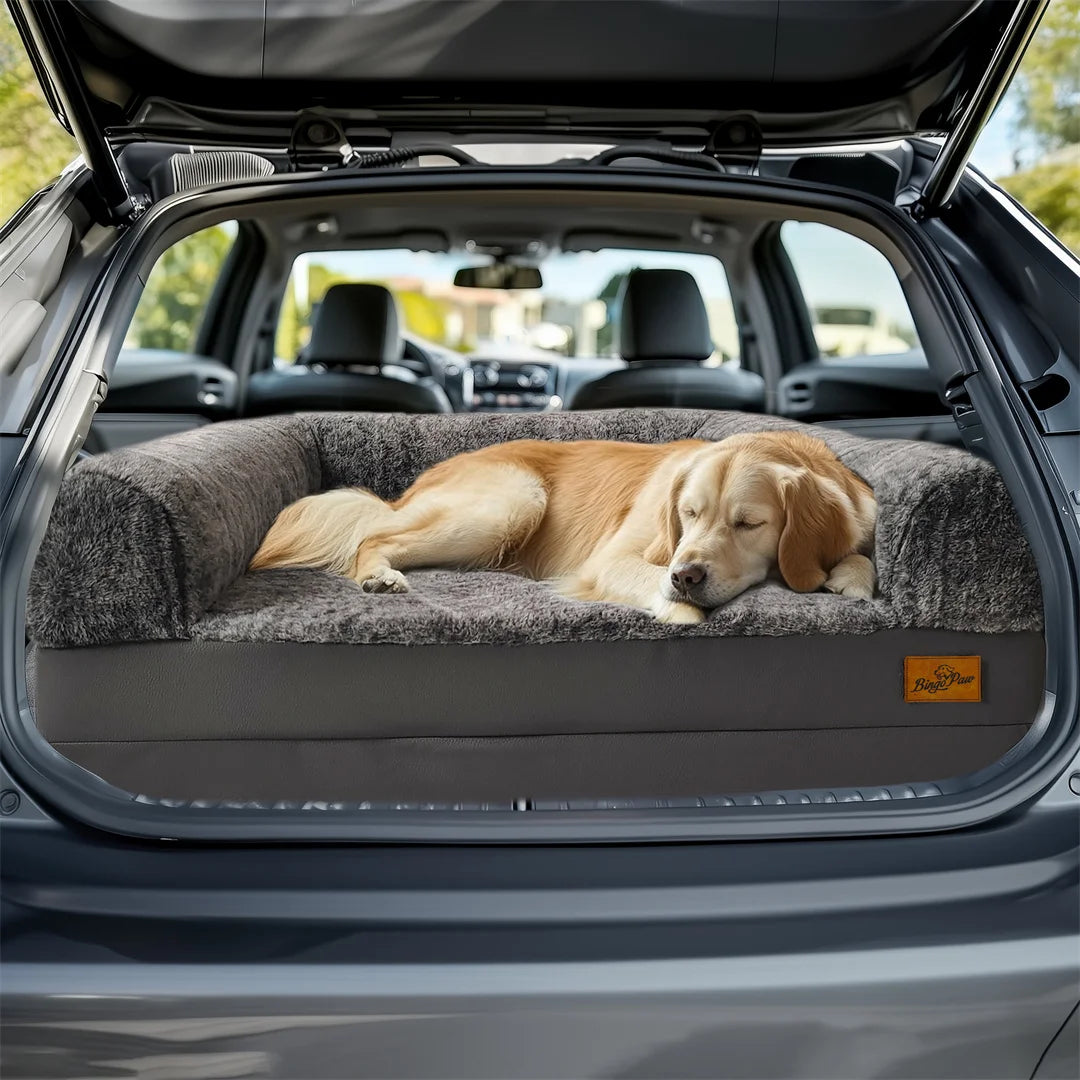 Bingopaw Giant Dog Bed Plush Cover Orthopedic Foam Base Foldable