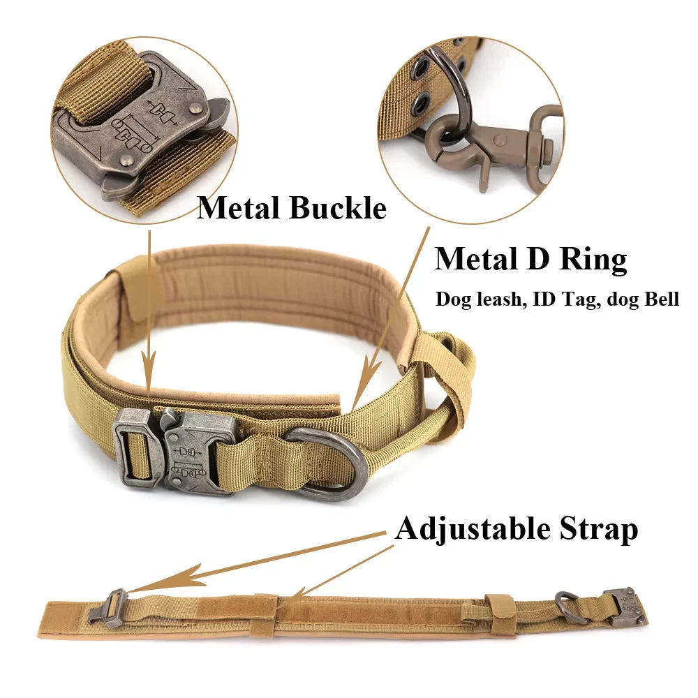 Adjustable Dog Training Collar Tactical Leash Set With Control Handle