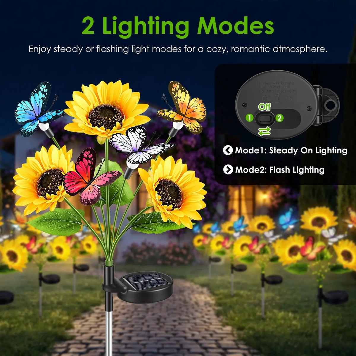 Solar Sunflower Outdoor Garden Lights Waterproof Decorative Landscape Lighting