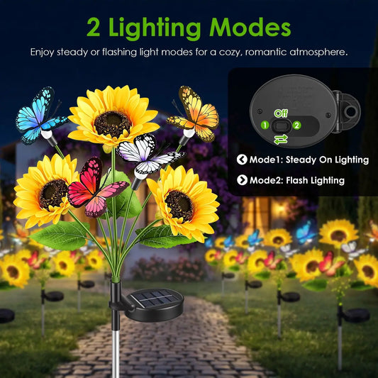 Solar Sunflower Outdoor Garden Lights Waterproof Decorative Landscape Lighting
