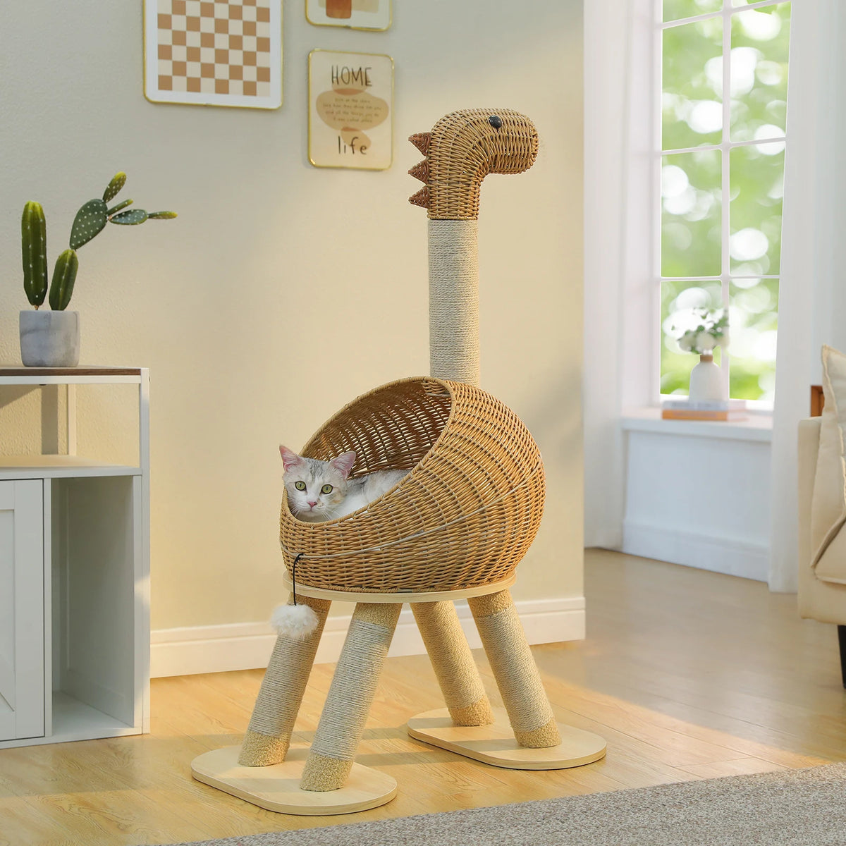 PAWZ Road Dinosaur Cat Tree Tower With Sisal Scratcher