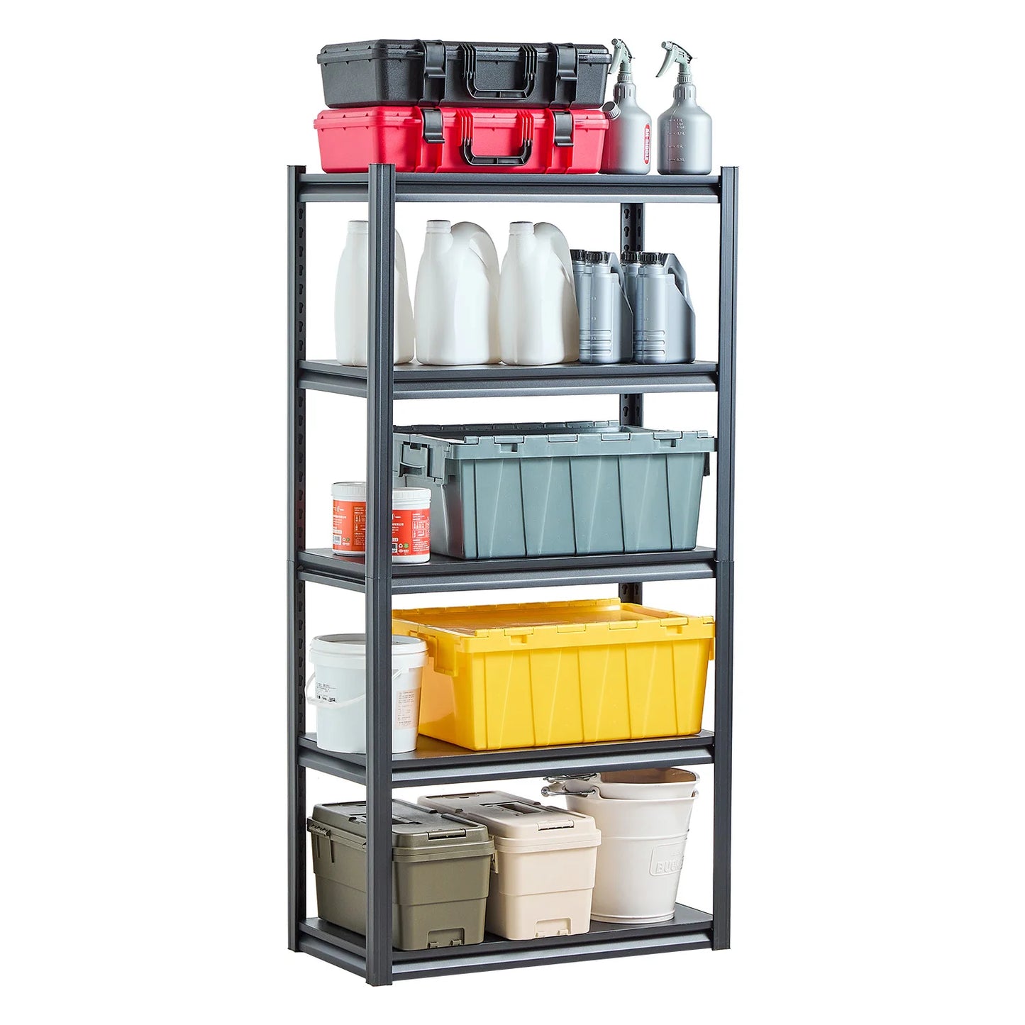 SucceBuy 5-Tier Garage Storage Shelves With Adjustable Metal Racks