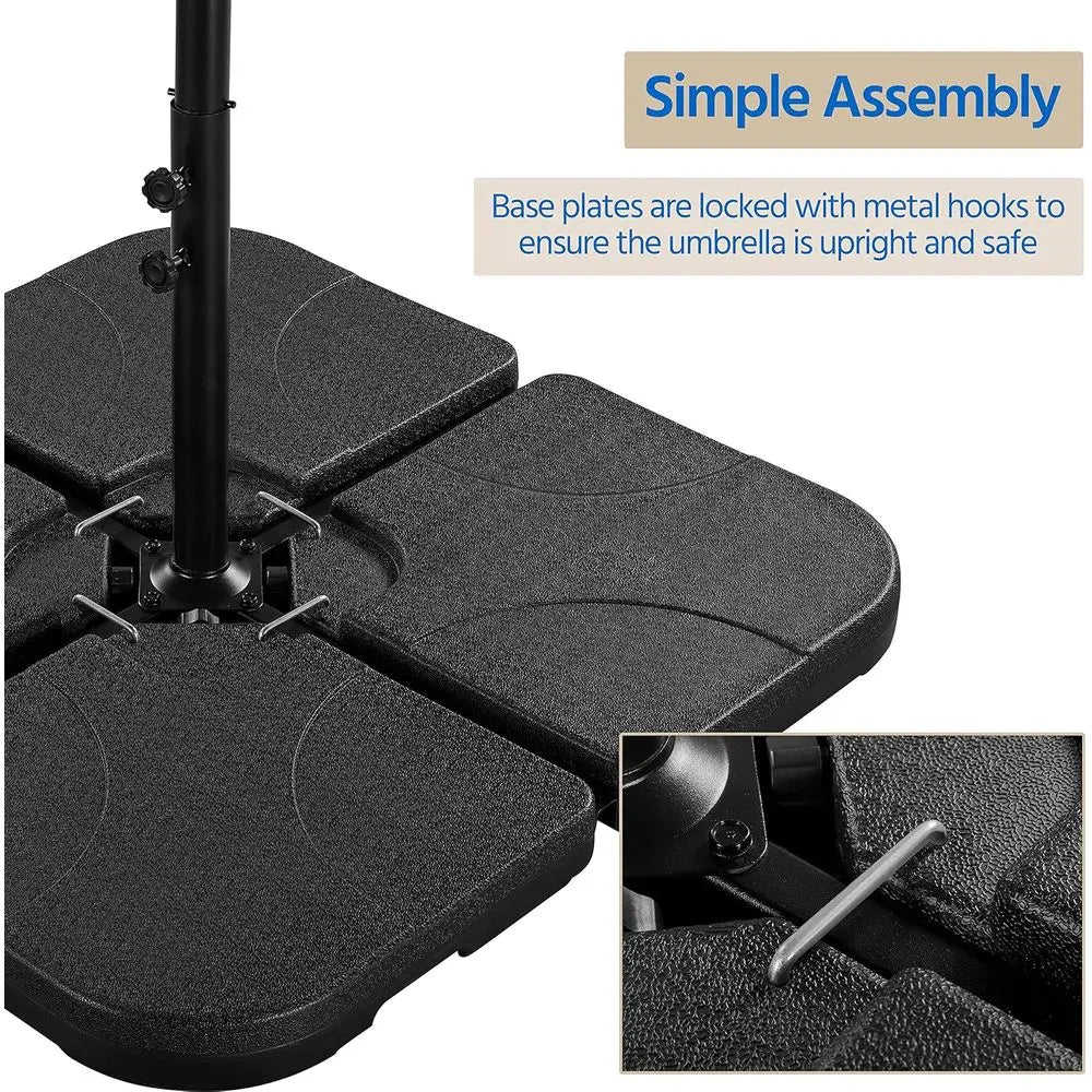 Cantilever Offset Umbrella Base 200lb Capacity Square ULock