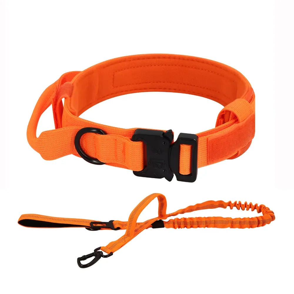 Adjustable Dog Training Collar Tactical Leash Set With Control Handle