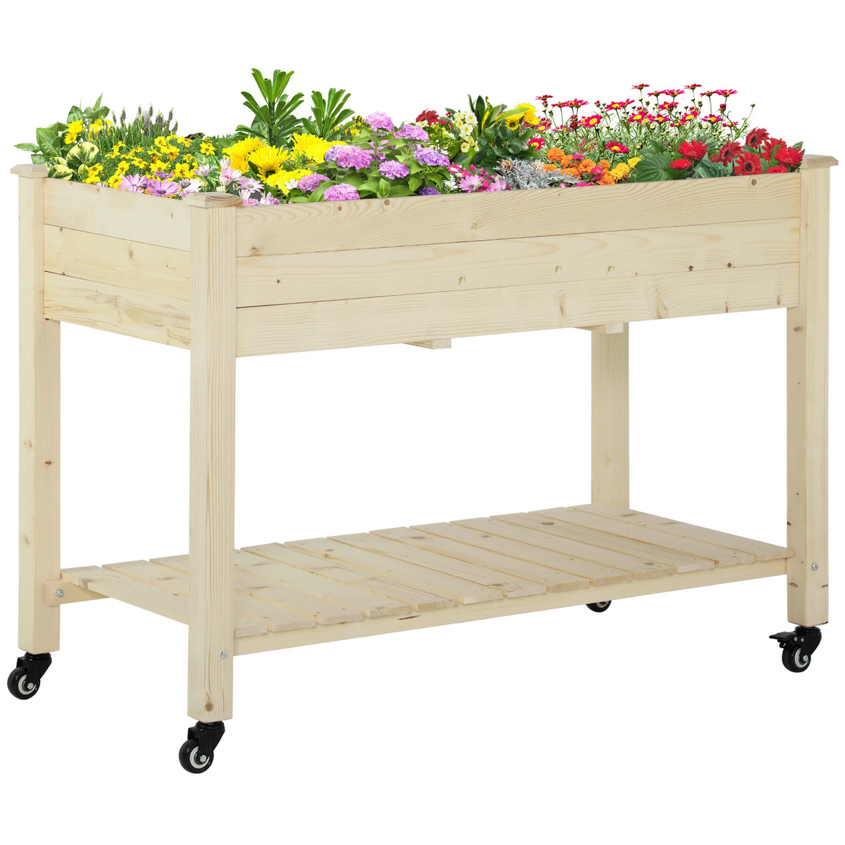 Outsunny Rolling Raised Garden Bed With Fabric Planter Bag