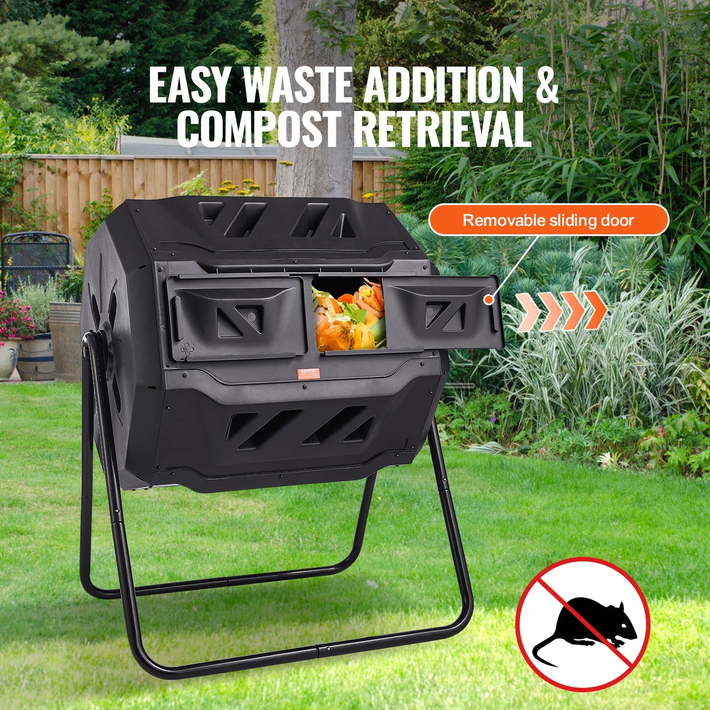 SucceBuy Dual Chamber Tumbling Composter Bin For Garden And Kitchen