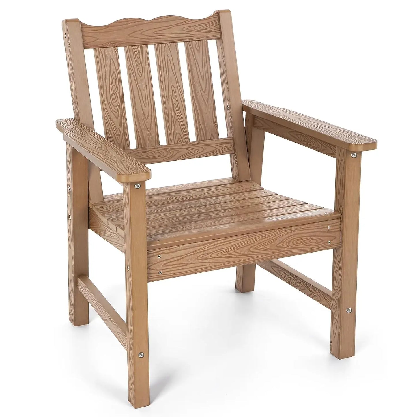 All-Weather Outdoor Patio Dining Chair With Curved Backrest, 400 Lbs Support