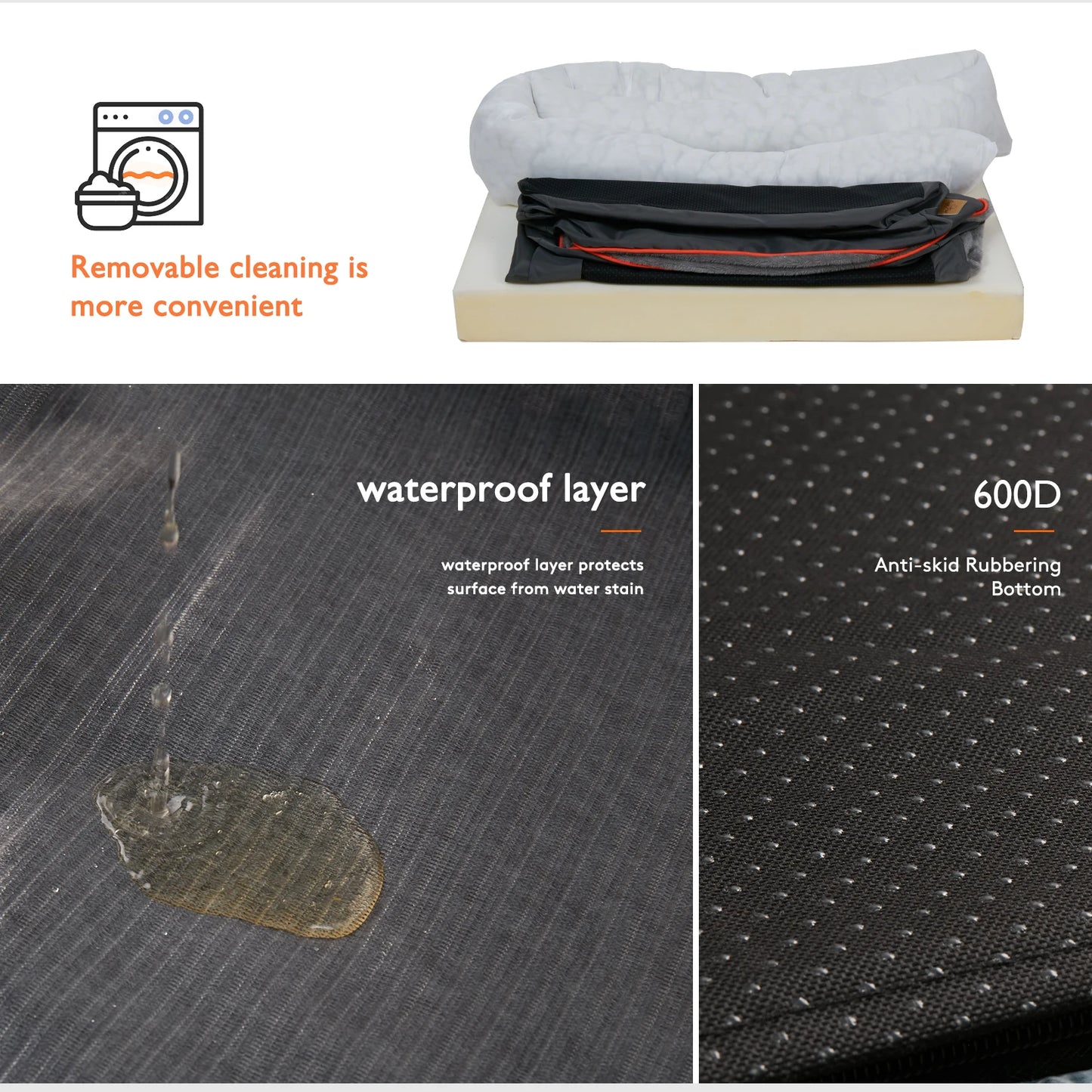 BINGOPAW Dog Bed Soft Comfortable Anti Allergy Washable Cover