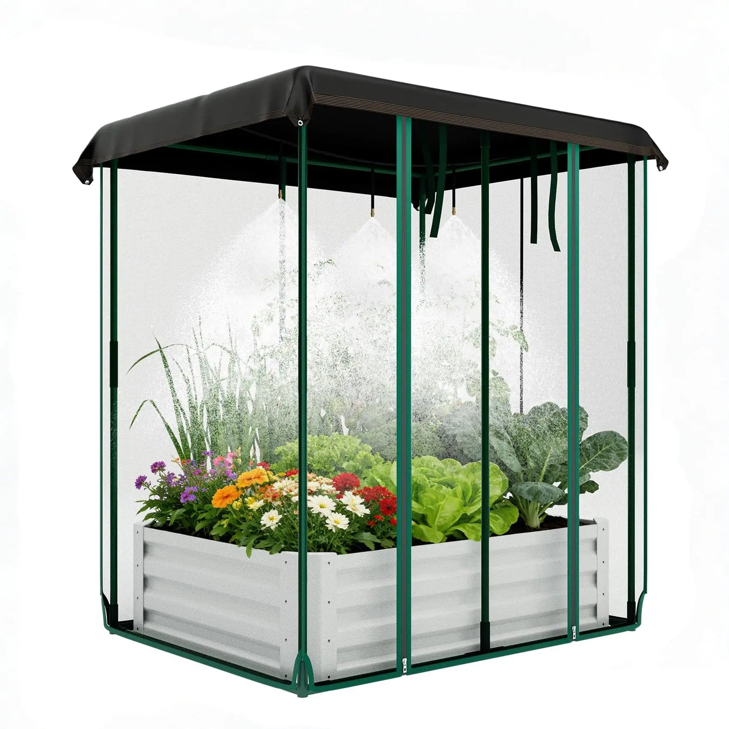 HiMISS 3in1 Raised Garden Bed Kit Metal Planter Box