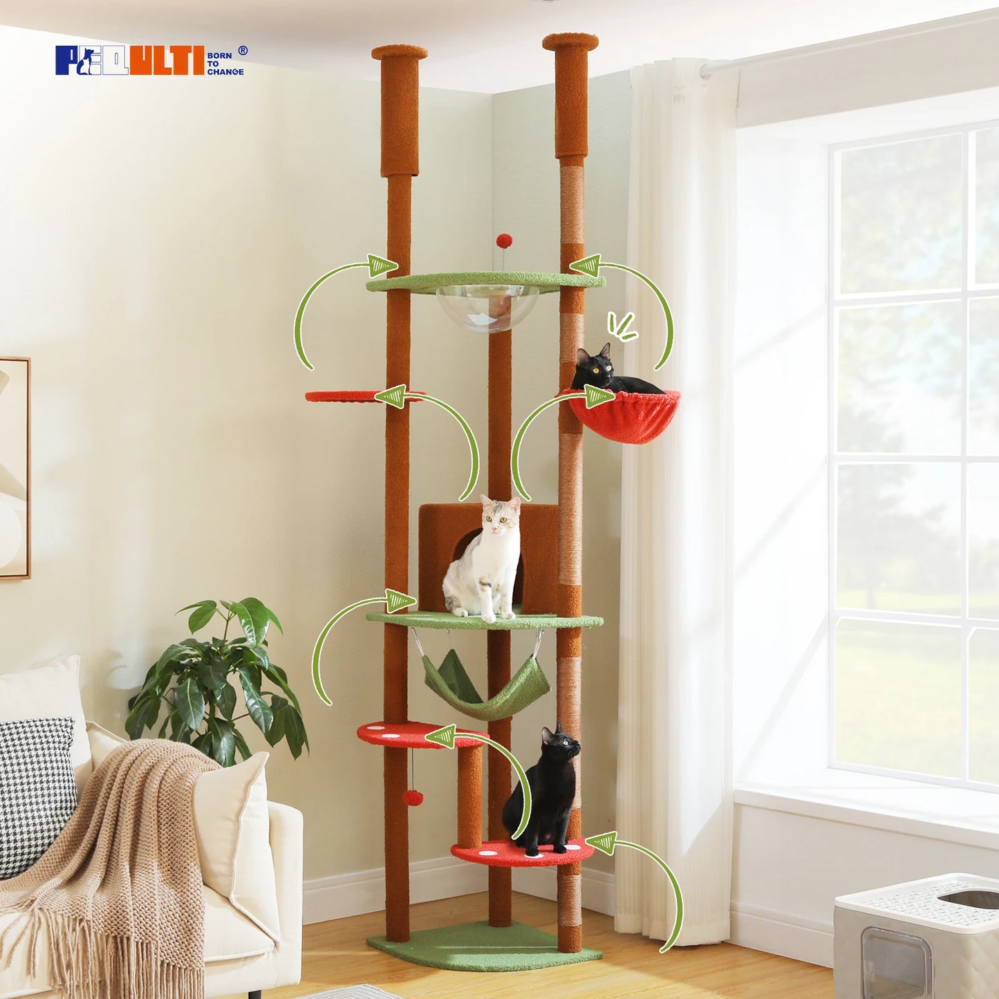 PAWZ Road Tall Floor To Ceiling Cat Tree