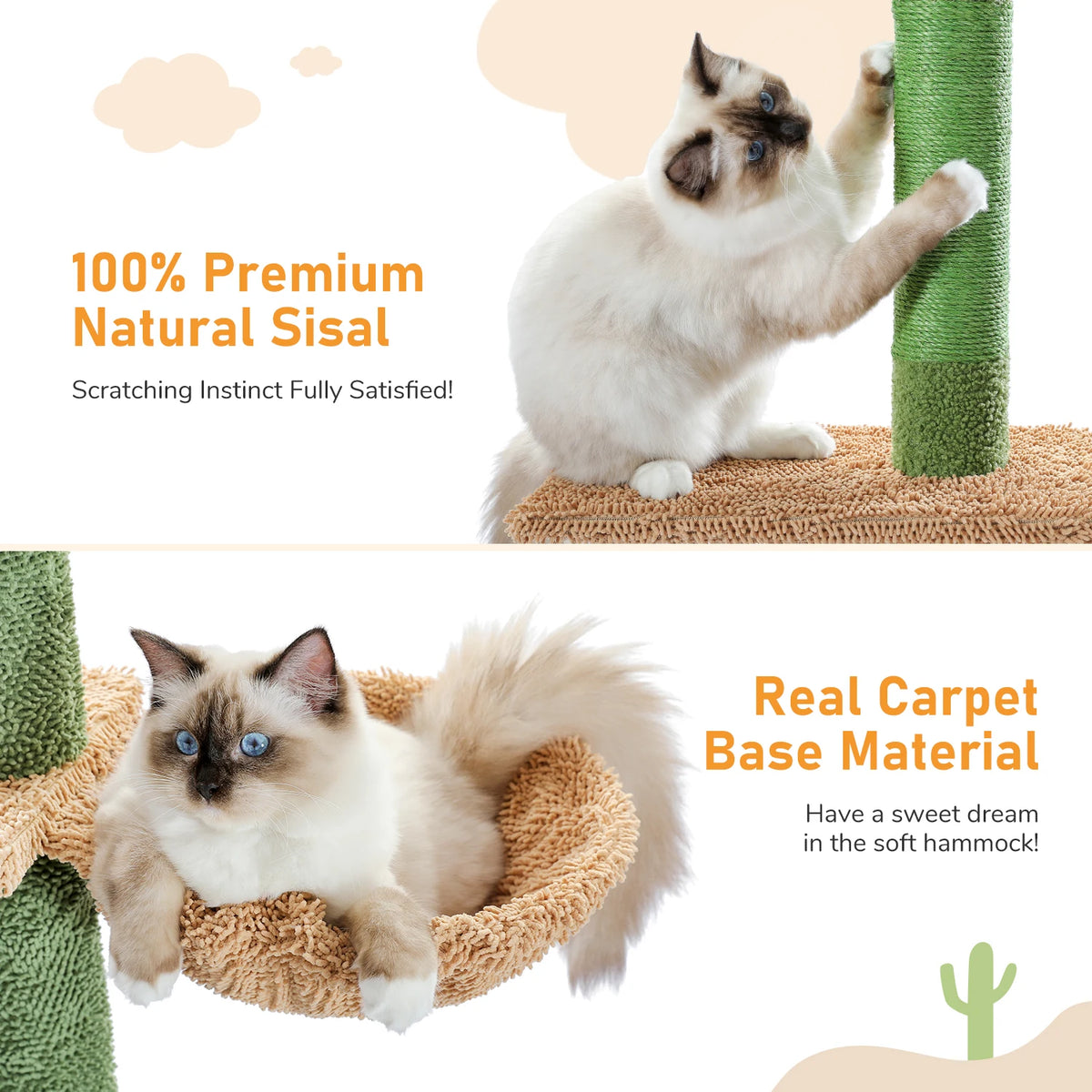 Pawz Road 5-Tier Cactus Cat Tower Scratching Post Hammock