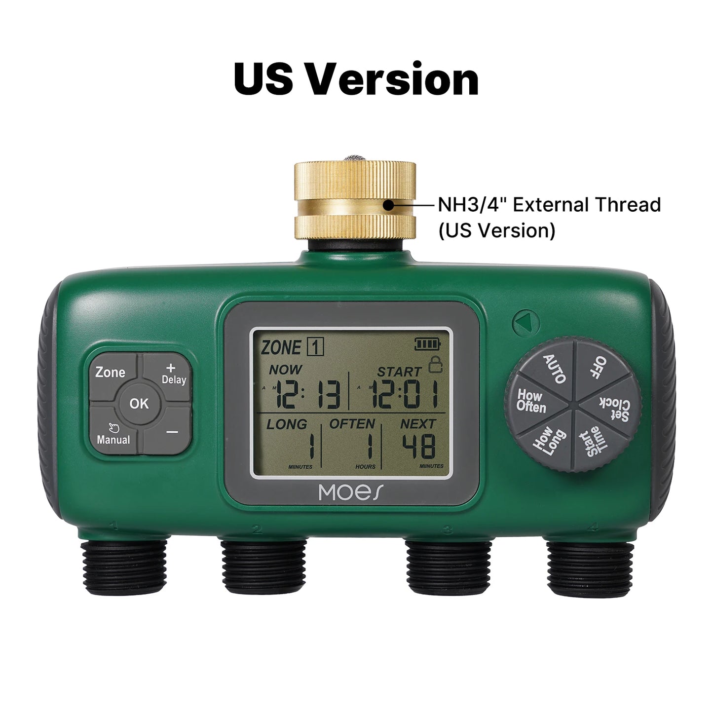 MOES Digital Water Timer 1/3/4 Outlet Irrigation Controller IPX5 Waterproof