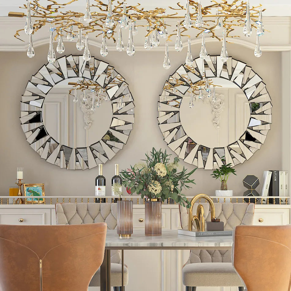 LUVODI Starburst Round Wall Mirror