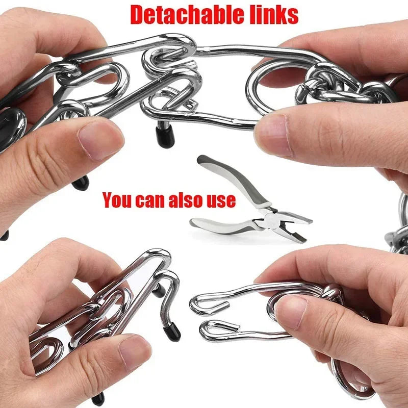 Pinch Dog Training Collar With Comfort Rubber Tips, Adjustable Stainless Steel