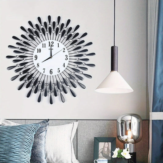 Feather Wall Clock With Smooth Quartz Movement For Indoor Decor
