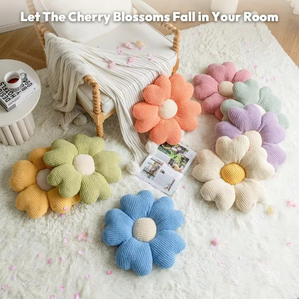 Daisy Flower Pillow Decorative Throw Cushion For Bed And Sofa