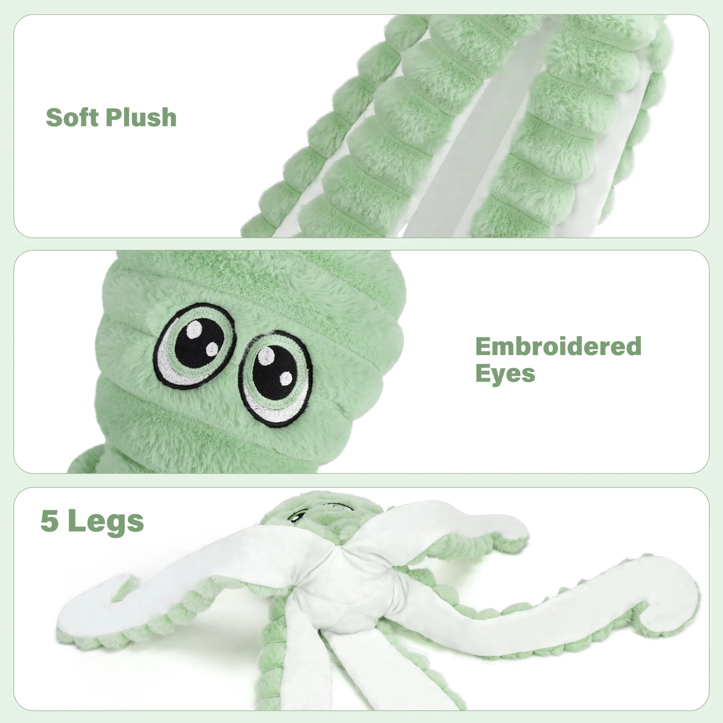 Octopus Design Grinding Teeth Squeaky Plush Dog Toy