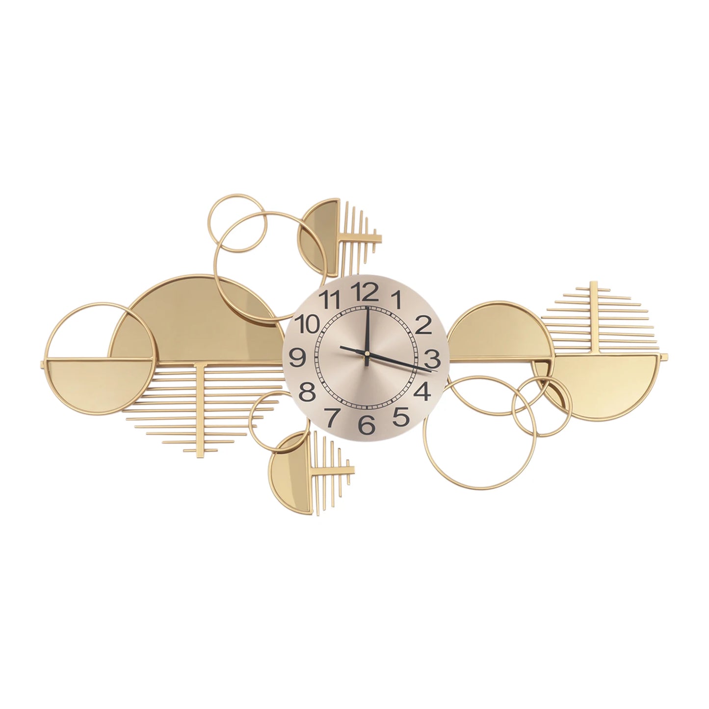Geometric Wall Clock Iron Forged Timepiece With Silent Quartz Movement