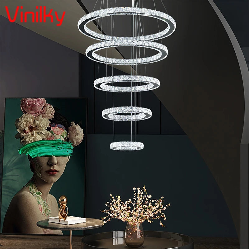 Vinilky Crystal Chandelier Pendant Lights For Living Room And Bedroom