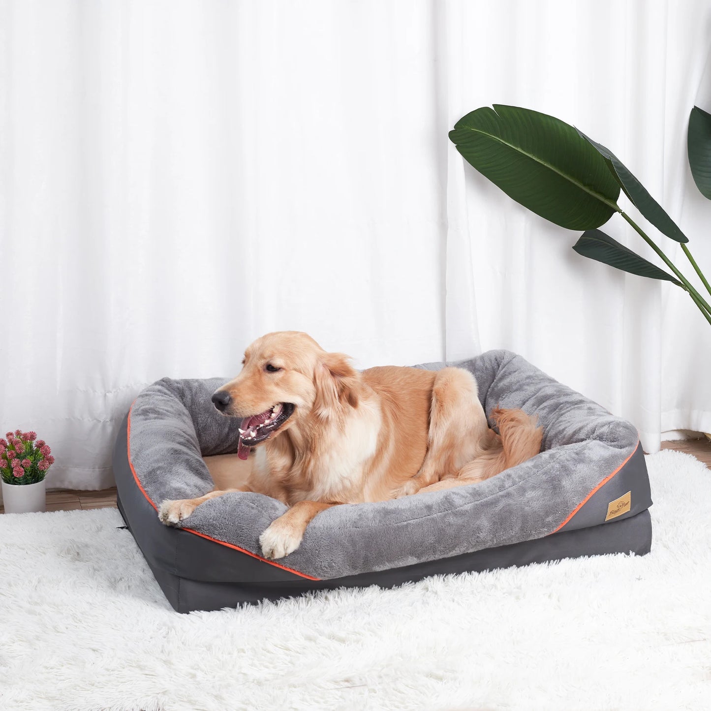 BINGOPAW Dog Bed Soft Comfortable Anti Allergy Washable Cover