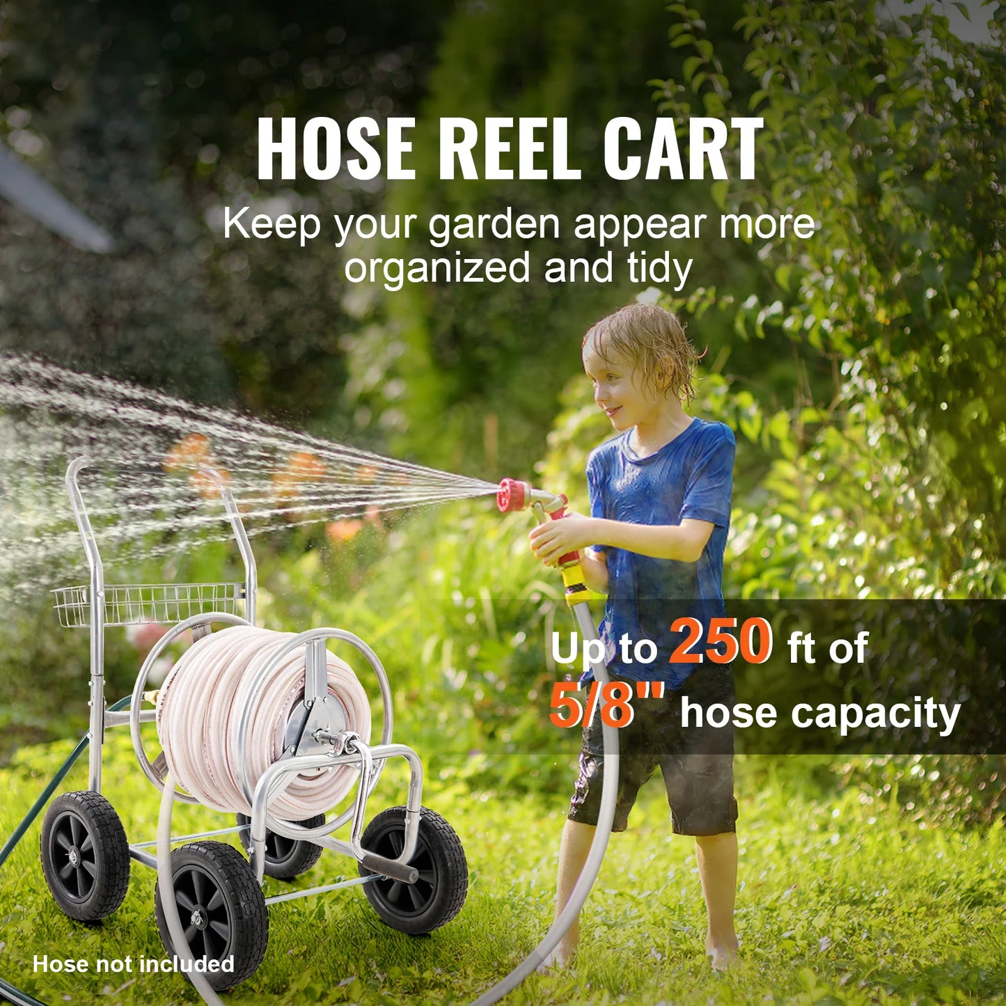 SucceBuy Hose Reel Cart Heavy Duty Garden Watering System