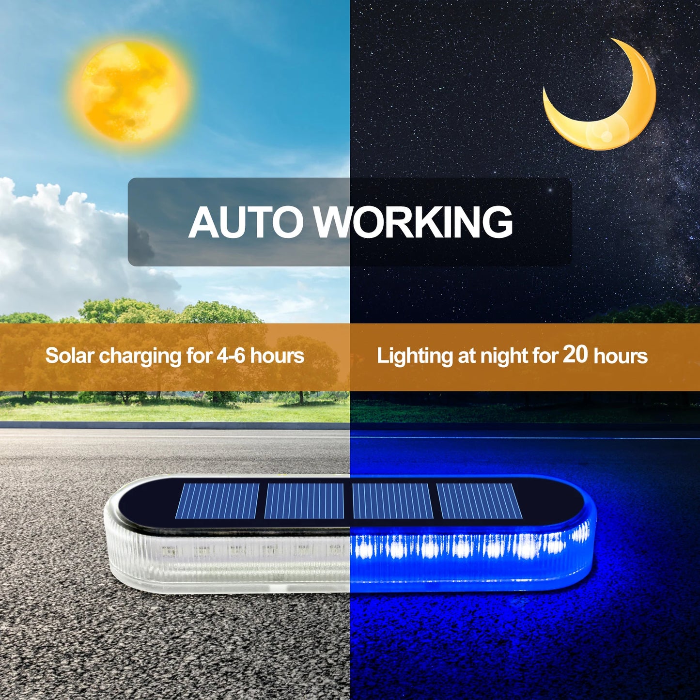 Solar LED Deck Lights Auto On Off IP68 Waterproof Outdoor