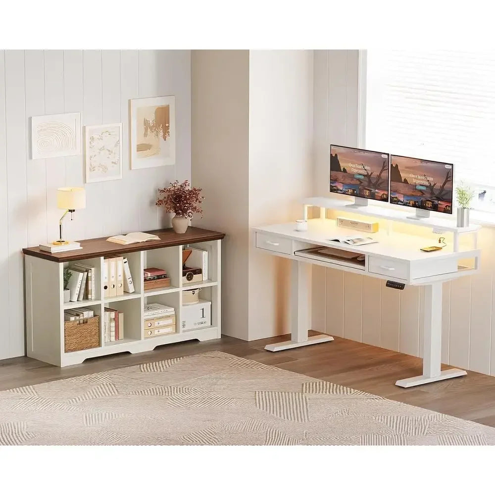 OiGo 8 Cube Organizer Bookcase With Open Shelves And Storage